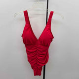 Shore Shapes Women's Size L Red Solid Swimsuit - 1 Piece