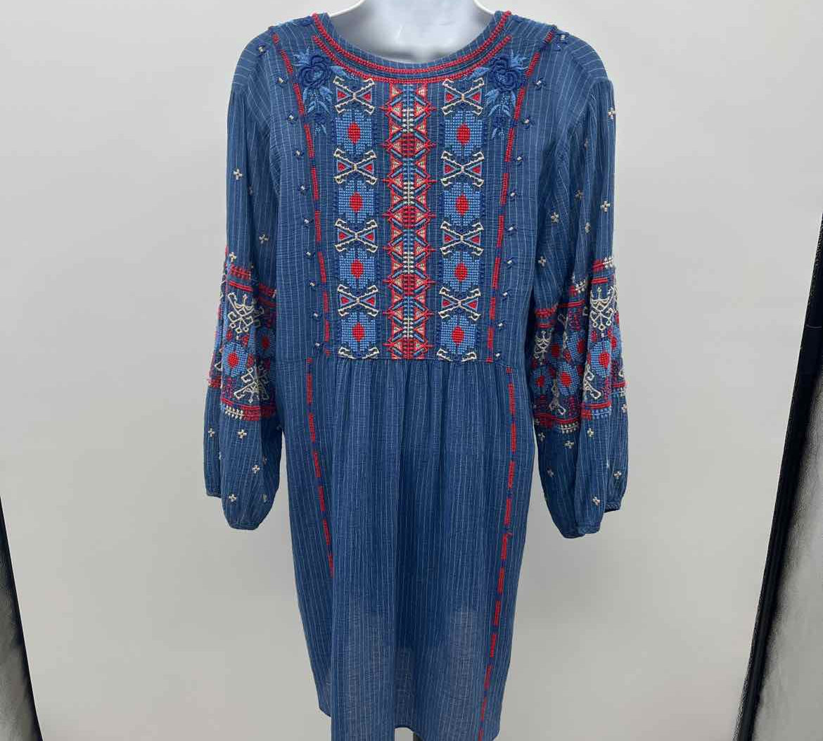 Johnny Was Women's Size 14 Blue Stripe Dress