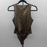 Good American Women's Size S Brown Snakeskin Sleeveless Shirt