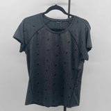 oiselle Women's Size S Charcoal Birds Short Sleeve Shirt