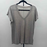 J Crew Women's Size L Tan Shimmer Short Sleeve Shirt