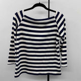 J Crew Women's Size XL Navy Stripe Long Sleeve Shirt