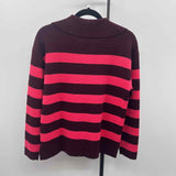 Talbots Women's Size MP Wine Stripe Sweater