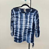 Chico's Women's Size S Navy Tie Dye Long Sleeve Shirt