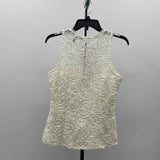 White House Black Market Women's Size S Ivory Textured Sleeveless Shirt
