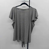 Skye's the limit Women's Size 2X Black Stripe Short Sleeve Shirt