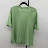 purejill Women's Size L Green Solid Short Sleeve Shirt
