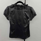 BCX Women's Size M Charcoal Solid Short Sleeve Shirt