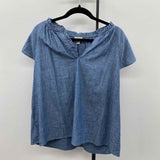 J Crew Women's Size 2X Blue Textured Short Sleeve Shirt
