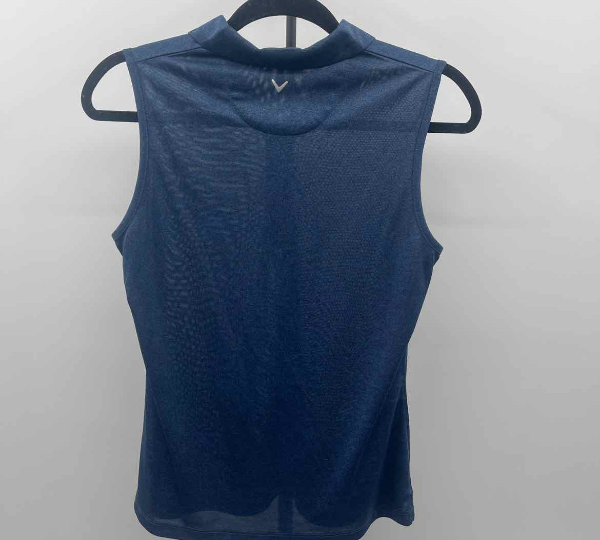 Callaway Women's Size S Blue Solid Sleeveless Shirt