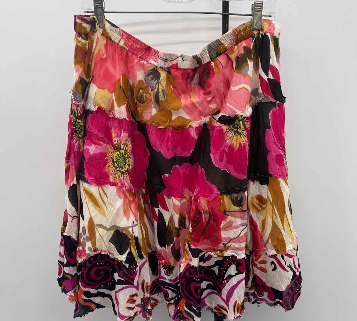 Allison Brittney Women's Size 14 Fuschia Floral Skirt