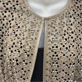 Per Se Women's Size M Taupe Laser Cut Jacket