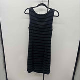 Loft Women's Size L Charcoal Stripe Dress