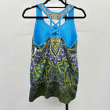 Athleta Women's Size M Blue Paisley Sleeveless Shirt