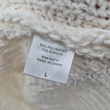 Hooked Up Women's Size L Ivory Textured Cardigan