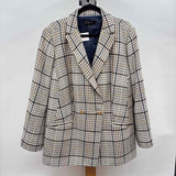 Talbots Women's Size 1X Ivory Plaid Jacket