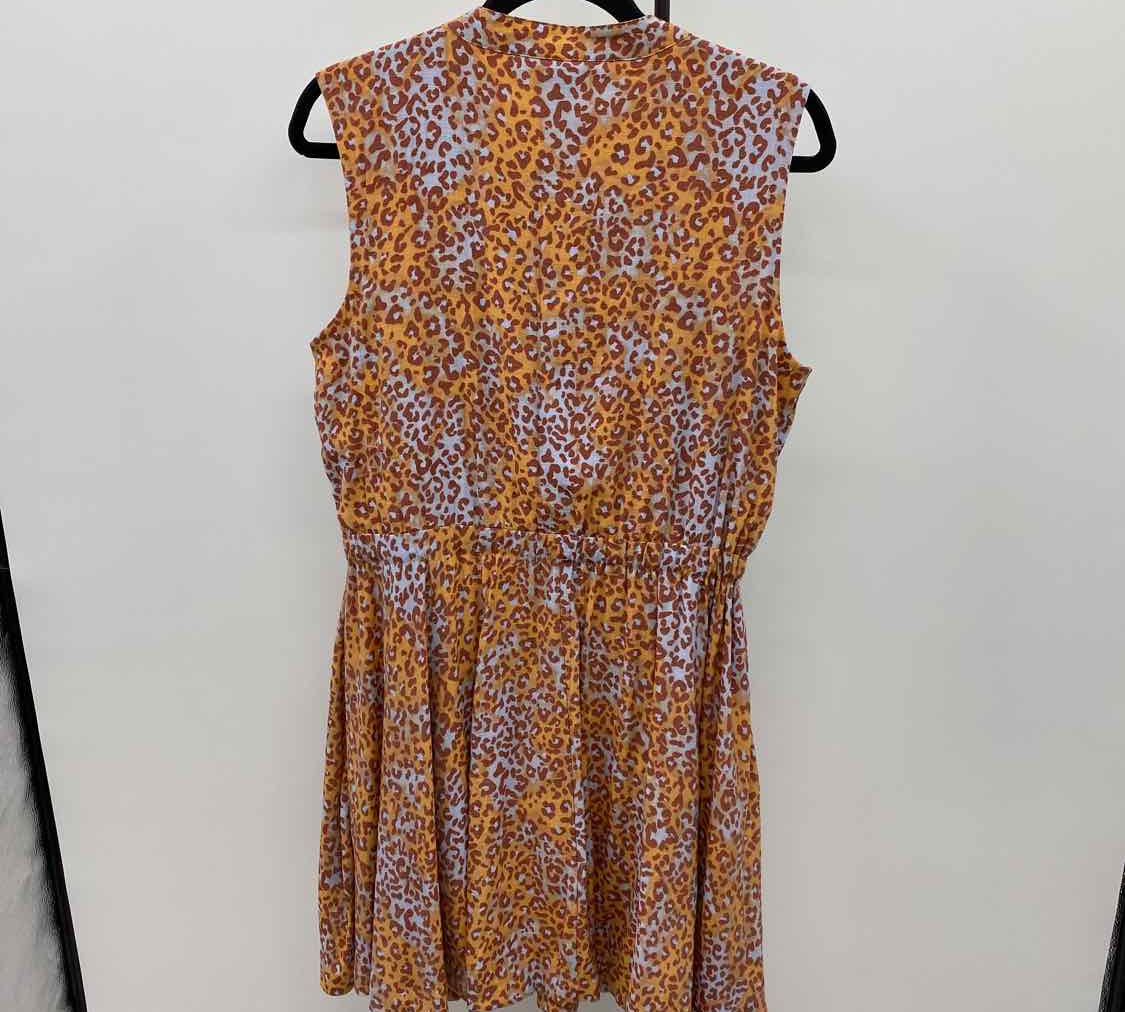 Nine West Women's Size 14 Orange Animal Print Dress