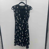 Banana Republic Women's Size 00P Black Floral Dress