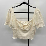 Urban Romance Women's Size XL Ivory Textured Short Sleeve Shirt