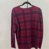Orvis Women's Size M maroon Plaid Sweater