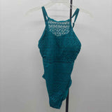 Holipick Women's Size S Teal Lace Swimsuit - 1 Piece