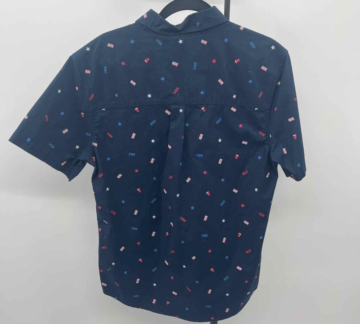 Unbranded Men's Size M Navy Patriotic Short Sleeve Shirt