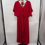 Modcloth Women's Size L Red Solid Jumper