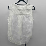 Liz Claiborne Women's Size L White Grid Sleeveless Shirt