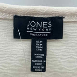 Jones New York Women's Size M Ivory Textured Long Sleeve Shirt