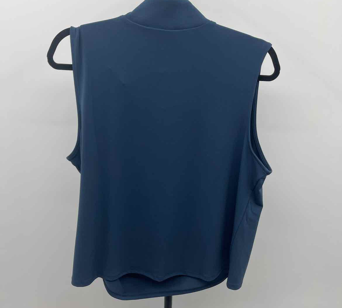 Adrianna Papell Women's Size XL Navy Solid Sleeveless Shirt