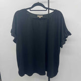 Max Studio Women's Size 2X Black Textured Short Sleeve Shirt