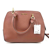 CALVIN KLEIN Brown Leather Handled Satchel Purse w/Crossbody Strap