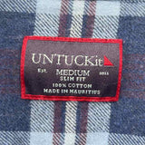 Untuckit Men's Size M Blue Plaid Long Sleeve Shirt
