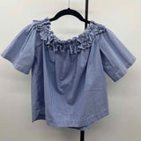 Vineyard Vines Women's Size M Blue Stripe Short Sleeve Shirt