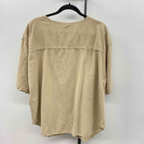 Cottonseed Women's Size XL Beige Textured Short Sleeve Shirt