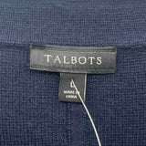 Talbots Women's Size L Navy Solid Cardigan