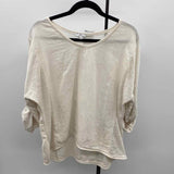 Kaktus Women's Size L Ivory Solid Long Sleeve Shirt
