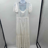 Love Shack Fancy Women's Size 14 White Textured Dress