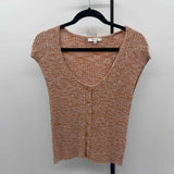 Madewell Junior's Size M Orange Heathered Short Sleeve Shirt