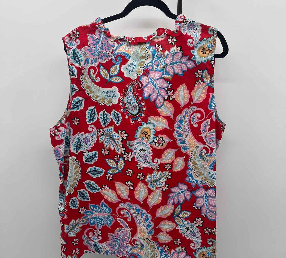 Talbots Women's Size 3X Red Paisley Sleeveless Shirt