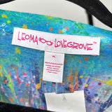 leoma lovegrove Women's Size LP Green Fish Short Sleeve Shirt