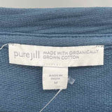 purejill Women's Size M Slate Blue Solid Long Sleeve Shirt