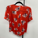 Maeve Women's Size XS Orange Floral Short Sleeve Shirt