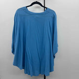 Oh My Gauze Women's Size One Size Blue Textured Short Sleeve Shirt