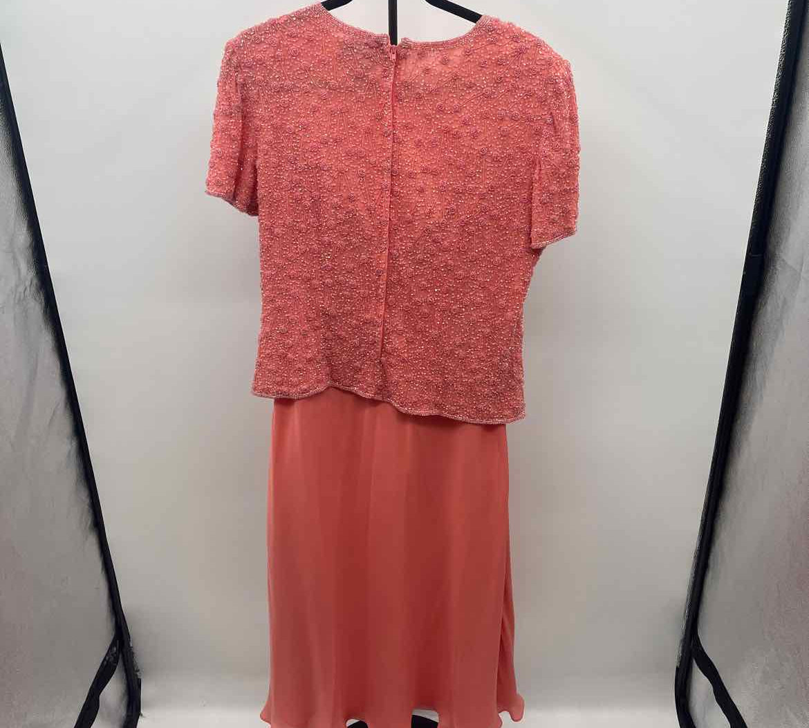 Adrianna Papell Women's Size 12 Melon Beaded Gown/Evening Wear