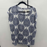 Joie Women's Size XL Blue Flag Short Sleeve Shirt