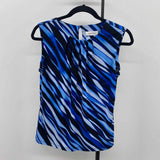 Calvin Klein Women's Size S Blue lines Sleeveless Shirt