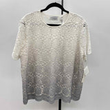 Alfred Dunner Women's Size XL White Lace Short Sleeve Shirt