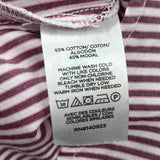 Loft Women's Size M maroon Stripe Long Sleeve Shirt