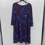 Ralph Lauren Women's Size 18W Wine Floral Dress